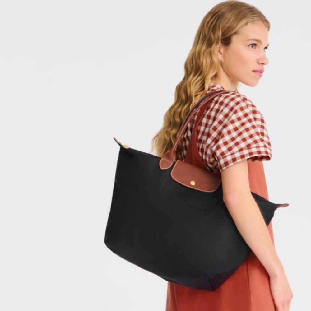 Longchamp Black and Brown Tote Bag